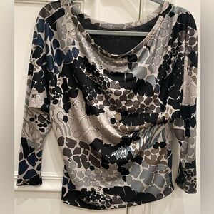 M BY MISSONI PRINTED TOP WITH REMOVABLE SELF BELT